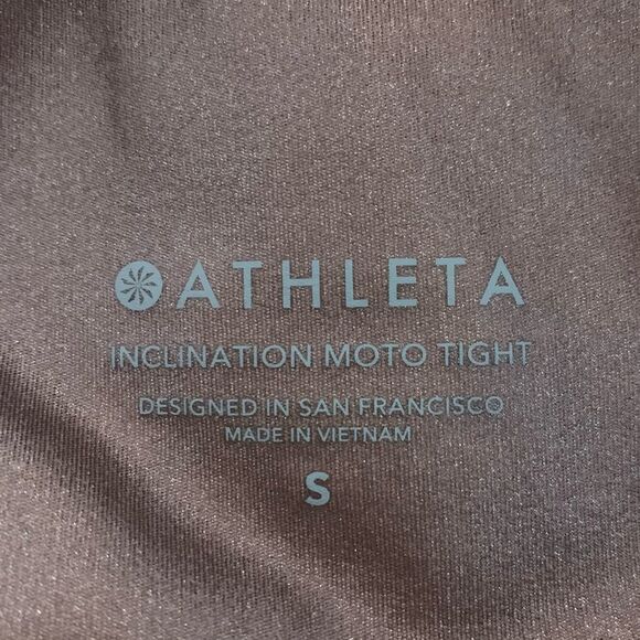 ATHLETA inclination shimmer moto tight sz S Womens Athletic Activewear leggings - Picture 7 of 9